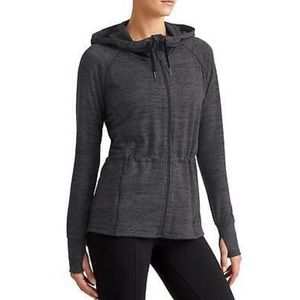 Athleta No Sweat Flint Gray Full-Zip Hoodie Sz XXS